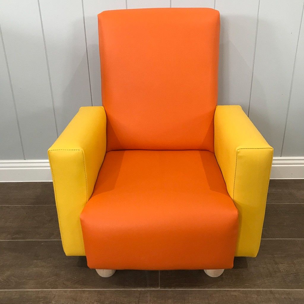 Vinyl Orange Yellow Sides Chair — image 1