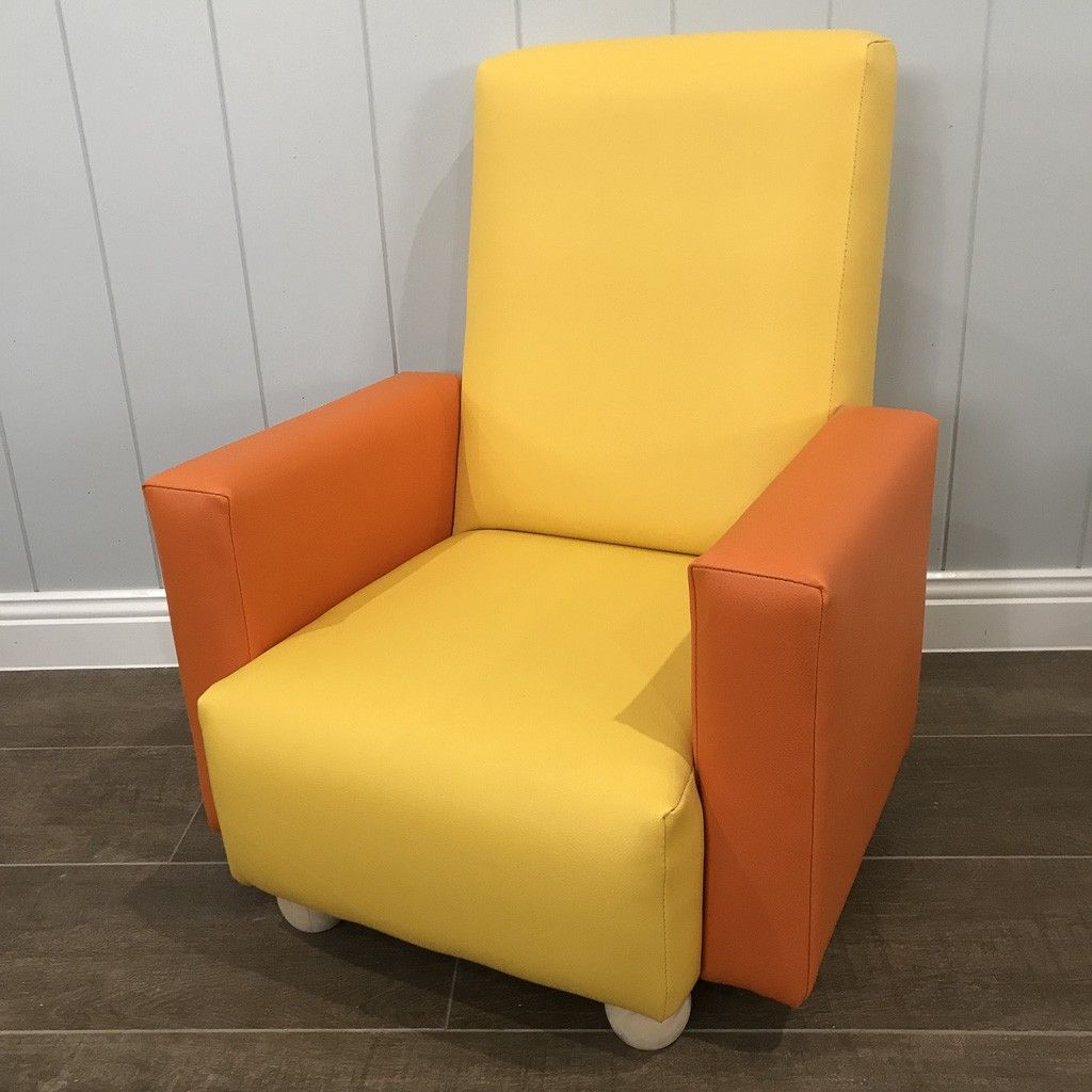 Vinyl Yellow with Orange Sides Chair — image 2